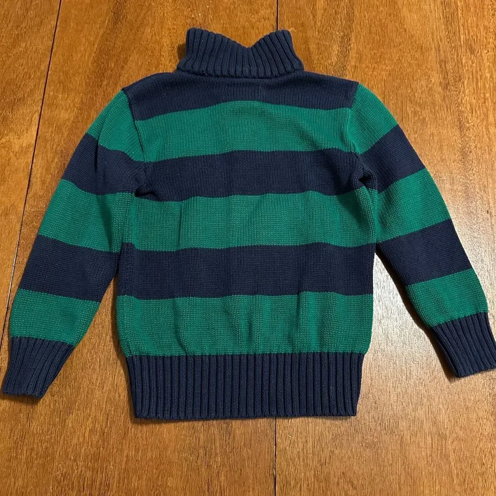Kids CHAPS Navy Blue & Green Long Sleeve‎ Sweater Sz 6